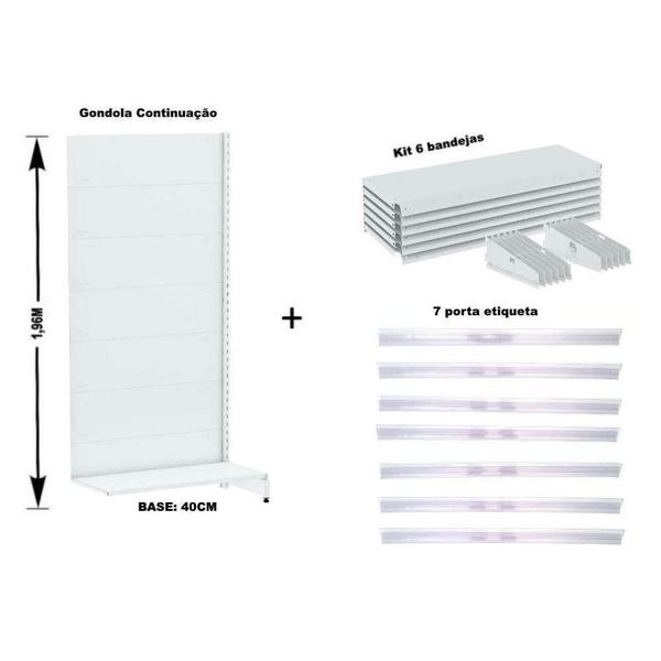 Imagem de Gondola Parede 196 Amapa Flex Continua Branco 7 band PE Transparente - Amapá