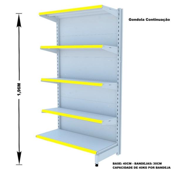 Imagem de Gondola Parede 196 Amapa Flex Kit 2 Metros Branco