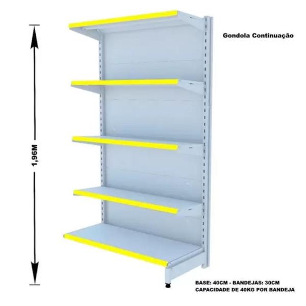 Imagem de Gondola Parede 196 Amapa Flex Kit 8 Metros Branco - Amapá