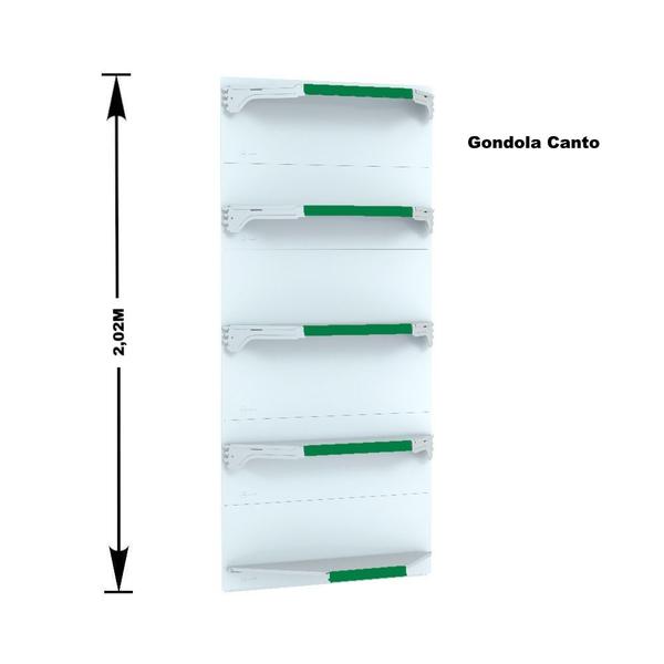 Imagem de Gondola Parede 202 Fit Ate 5 Metros 1 Canto Branco 30b Pe Verde