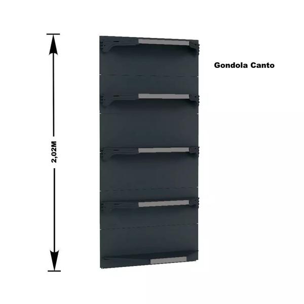 Gondola Parede 202 Fit Ate 5 Metros 1 Canto Preto 30b Pe Cinza - AMAPÁ Imagem de Gondola Parede 202 Fit Ate 5 Metros 1 Canto Preto 30b Pe Cinza