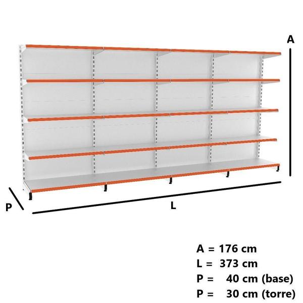 Imagem de Gôndola Parede Prateleira Lateral 1 Inicial e 3 Continuação