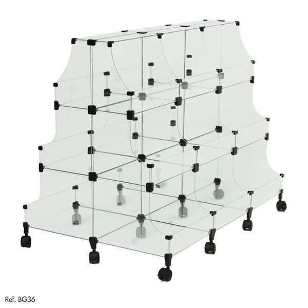 Imagem de Gôndola Piramide Modulado em Vidro - 1,00 x 1,20 x 0,80