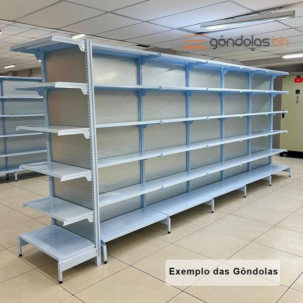 Imagem de Gôndola Prateleira Central 1,40m Inicial + 1 Cont + 2 Pontas