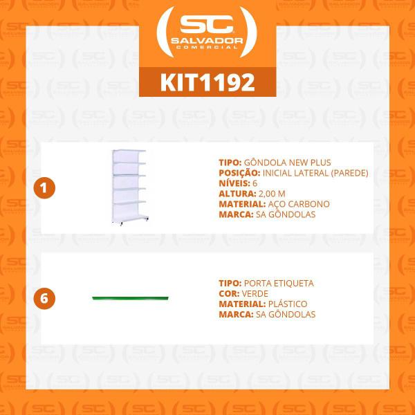 Imagem de Gôndola Prateleira Supermercado 6 Níveis 40x30 New Plus 2,00m Parede Inicial Verde SA Gôndolas