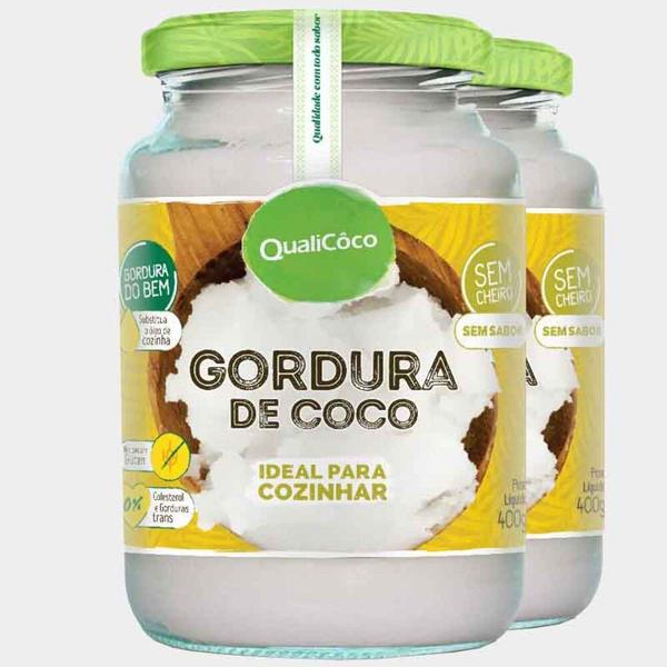 Imagem de Gordura de Coco Qualicoco 400g Kit 02 Und