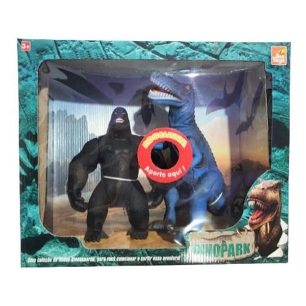 Imagem de Gorila King Kong + Dinossauro Godzilla Com Som Bee Toys