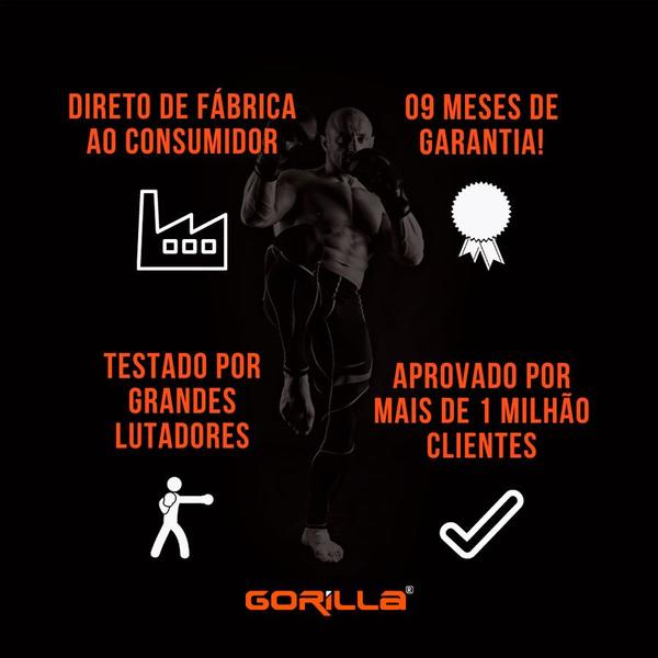 Imagem de Gorilla Kit Saco Pancada 180 Cm Profissional Reforçado + Aparador Chute + Manopla Foco + Suporte