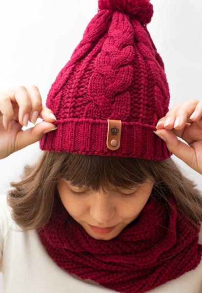 Imagem de Gorro Boina Feminina com Cachecol Gola Kit em Lã Premium