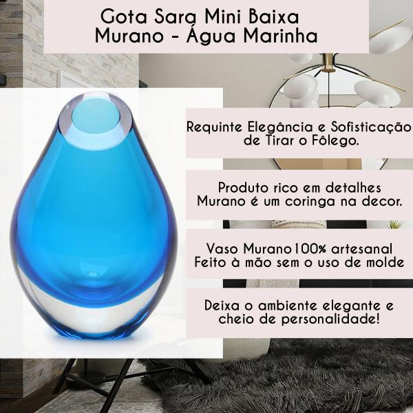 Imagem de Gota de Decorativa em Murano Azul Mini Baixa - Cristais Cadoro