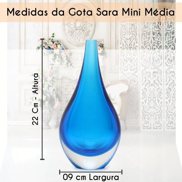 Imagem de Gota de Decorativa em Murano Azul Mini Média - Cristais Cadoro