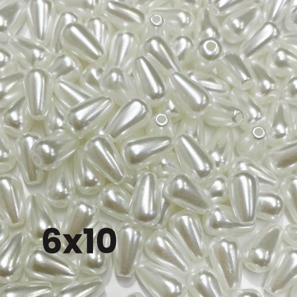 Imagem de Gota lagrima arrozinho perolada com furo 6x10mm para artesanato em geral  