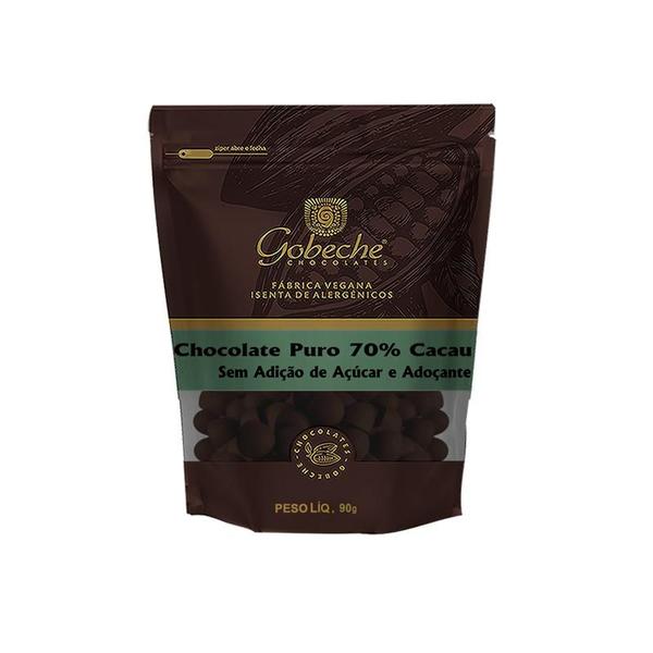 Imagem de Gotas Chocolate Puro 70% Cacau Gobeche - Sem Adição de Açúcar e Adoçante - 90g