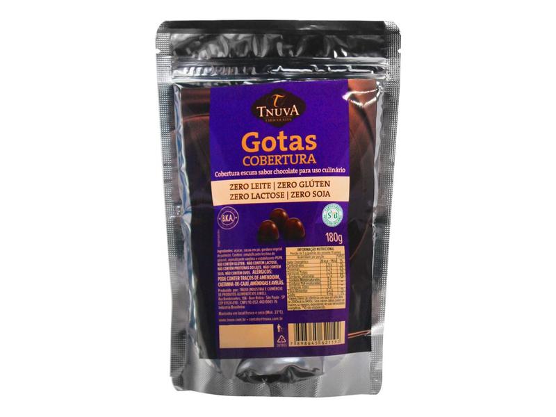 Imagem de Gotas Cobertura Chocolate Culinário Sem Glúten Tnuva 180g