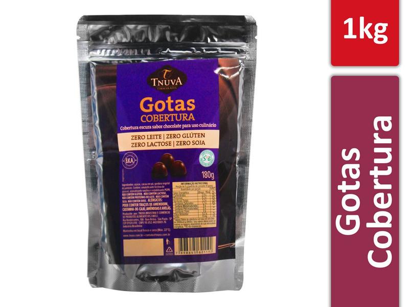 Imagem de Gotas Cobertura Chocolate uso Culinário Vegano Tnuva 180g