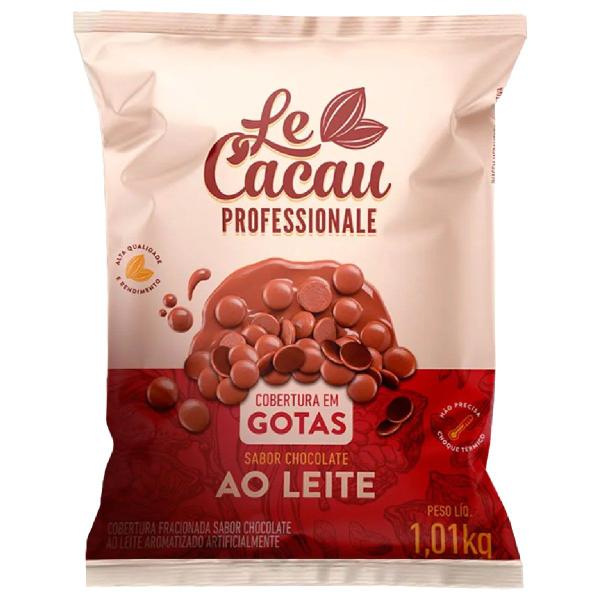 Gotas de Chocolate Fracionado ao Leite Le Cacau 1,01kg Imagem de Gotas de Chocolate Fracionado ao Leite Le Cacau 1,01kg
