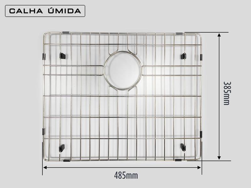 Grade Aramada Inox Proteção Fundo Cuba Eletropolido 50x40 - Calha Úmida Imagem de Grade Aramada Inox Proteção Fundo Cuba Eletropolido 50x40