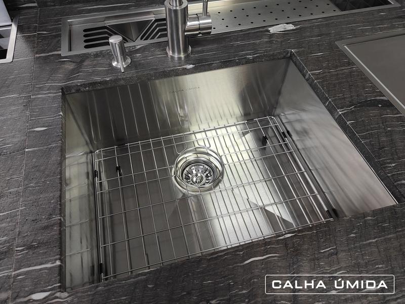 Grade Aramada Inox Proteção Fundo Cuba Eletropolido 50x40 - Calha Úmida Imagem de Grade Aramada Inox Proteção Fundo Cuba Eletropolido 50x40
