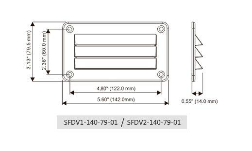 Imagem de Grade De Cobertura E Ventilacao 142x79,5mm Barco Motorhome