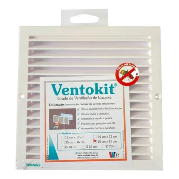 Imagem de Grade De Encaixe P/ Ventilação 15x15cm Anti-inseto Ventokit