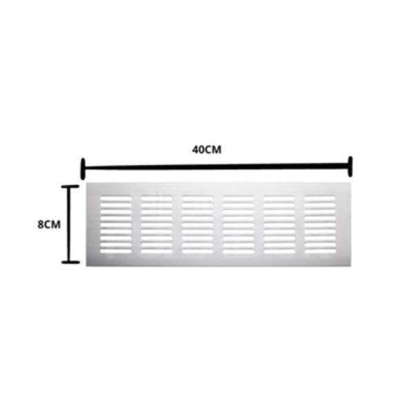 Imagem de Grade de Ventilacao Grelha Aluminio Retangular Varios Tamanhos Preta e Cromada