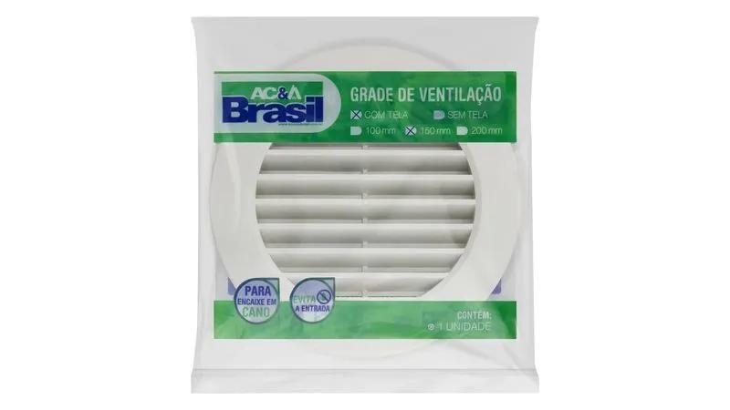 Imagem de Grade De Ventilação Plástica 150mm C/Tela Branca - AC&A do Brasil