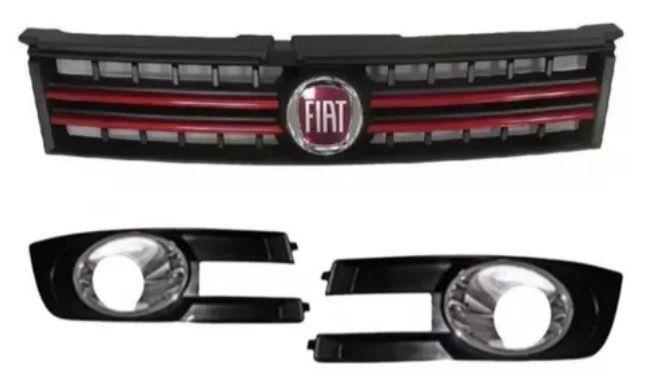 Imagem de Grade Fiat Stilo Molduras Milhas 2007 08 09 10 2011 Vermelho