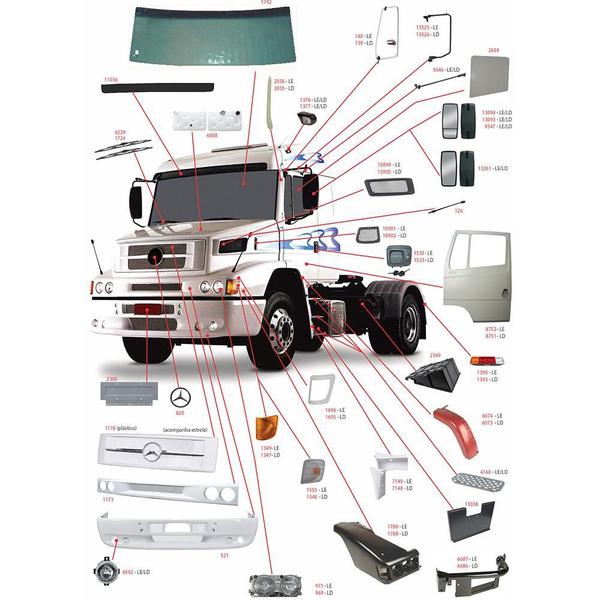 Imagem de Grade Frontal Caminhão MB 1938-Ls Após 2000 Estrela + Frizo
