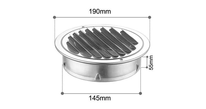 Imagem de Grade Grelha De Ventilação Redonda Em Inox Com Tela 150mm Itc