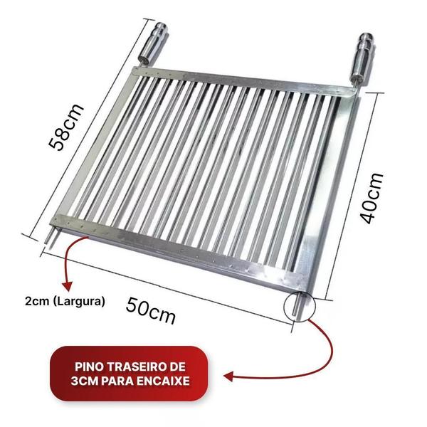 Imagem de Grade Inox 50x40cm para Churrasqueira - 1mm - Bem Grill