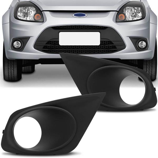 Imagem de Grade Moldura Farol de Milha Ford Ka 2012 2013 Preta Com Furo