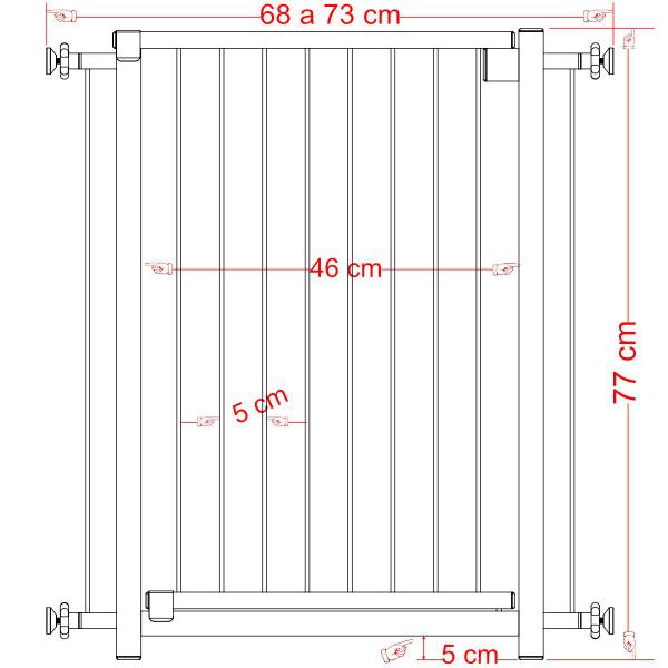 Imagem de Grade portão pet bebê divisor ambiente 68 a 153 cm