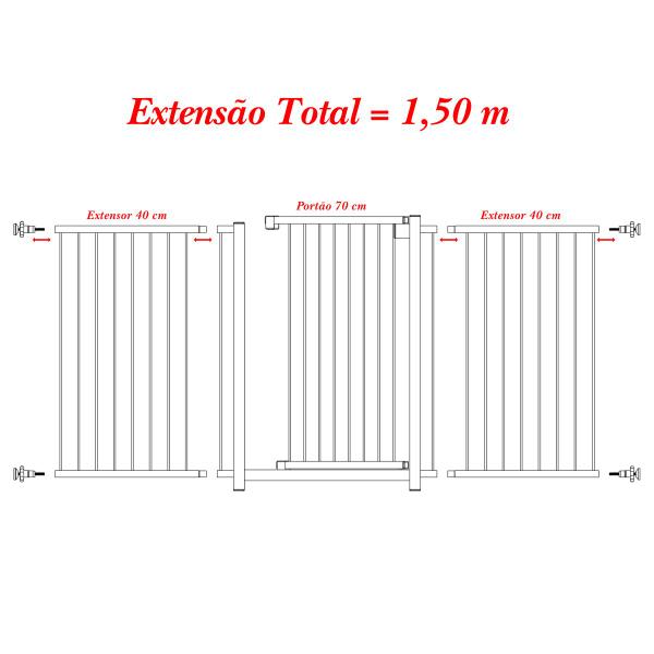 Imagem de Grade portãozinho pet bebê divisor ambiente corredor  70 cm 110 cm até 150 cm branco