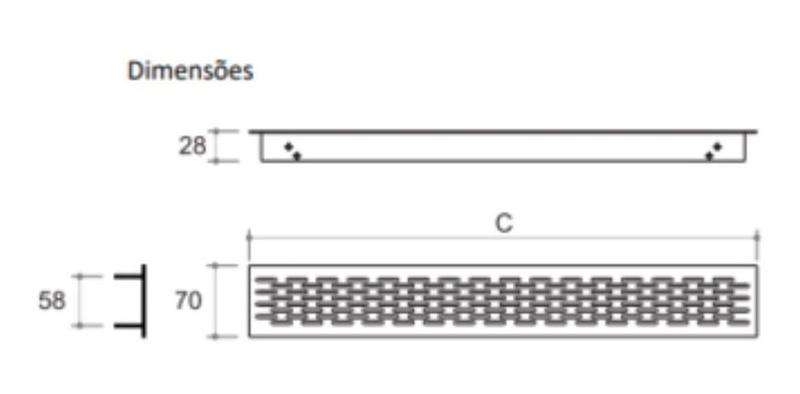 Imagem de Grade Ventilação Embutir Fosca 30cm Móveis Armários Arejados