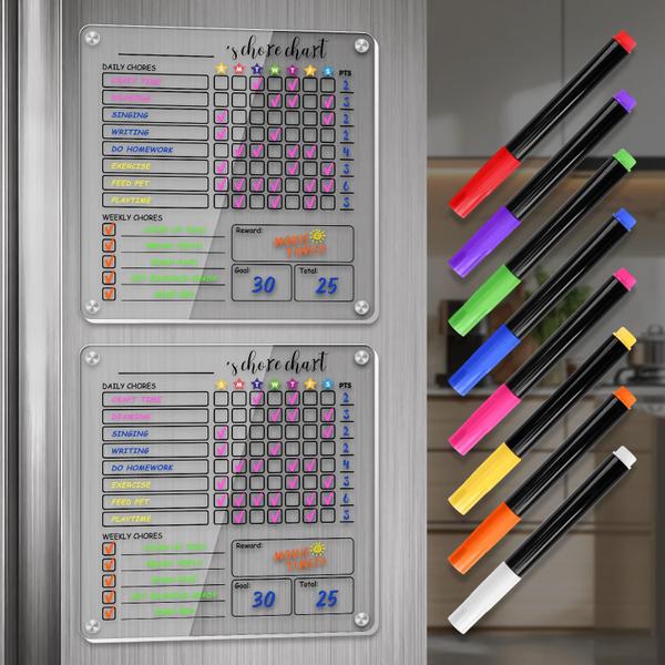 Imagem de Gráfico magnético de tarefas IDEATECH para várias crianças com 8 marcadores