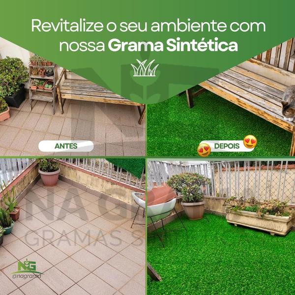Grama Sintética 20mm Verde (8m²) Decorativa Área Externa Semelhante a Natural - NA GRAMA Imagem de Grama Sintética 20mm Verde (8m²) Decorativa Área Externa Semelhante a Natural