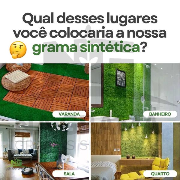 Grama Sintética 20mm Verde (8m²) Decorativa Área Externa Semelhante a Natural - NA GRAMA Imagem de Grama Sintética 20mm Verde (8m²) Decorativa Área Externa Semelhante a Natural