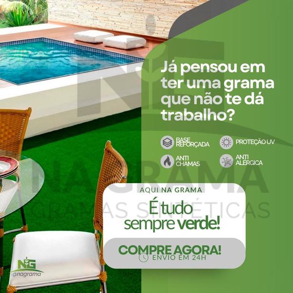 Grama Sintética 20mm Verde (8m²) Decorativa Área Externa Semelhante a Natural - NA GRAMA Imagem de Grama Sintética 20mm Verde (8m²) Decorativa Área Externa Semelhante a Natural