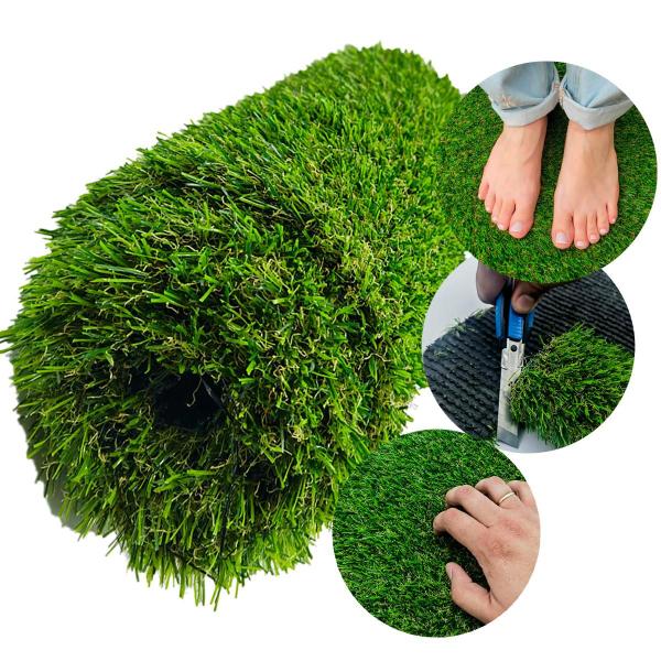 Grama Sintética 20mm Verde (8m²) Decorativa Área Externa Semelhante a Natural - NA GRAMA Imagem de Grama Sintética 20mm Verde (8m²) Decorativa Área Externa Semelhante a Natural