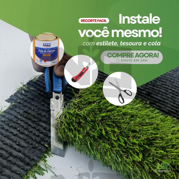 Grama Sintética 20mm Verde (8m²) Decorativa Área Externa Semelhante a Natural - NA GRAMA Imagem de Grama Sintética 20mm Verde (8m²) Decorativa Área Externa Semelhante a Natural