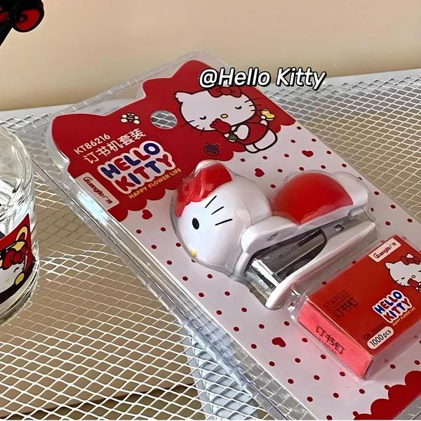 Imagem de Grampeador Kawaii Sanrio Hello Kitty - Conjunto de Papelaria com Design Fofo