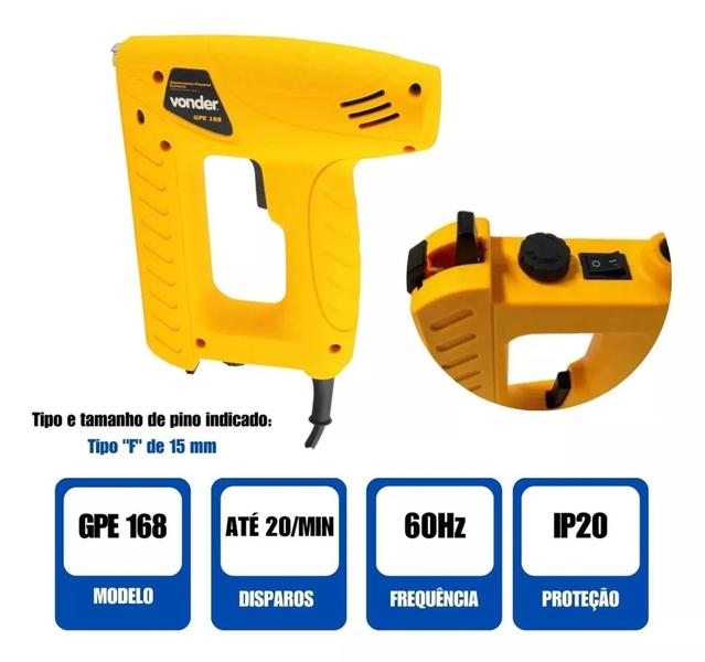 Imagem de Grampeador Pinador Elétrico Gpe 168 127V Vonder