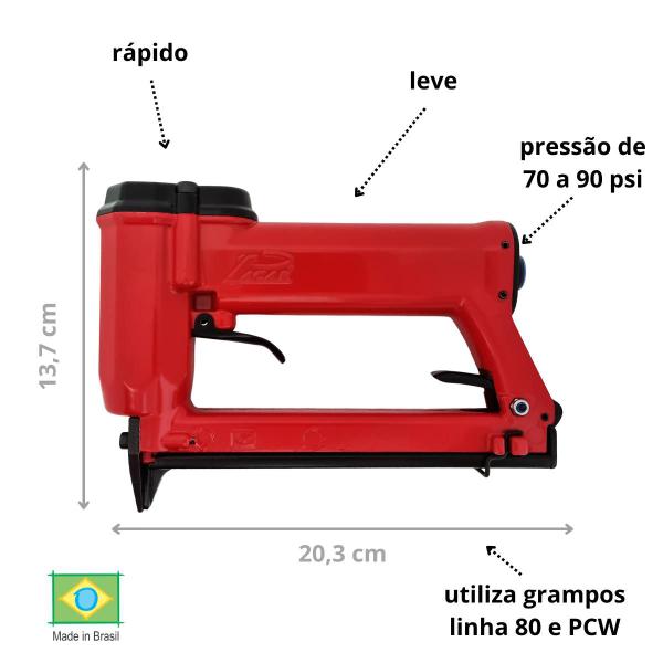 Imagem de Grampeador Pneumático Pacar 80/16 Brasileirinho