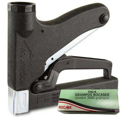 Imagem de Grampeador Tapeceiro Rocama Premium + 3500 Grampos 106/6mm