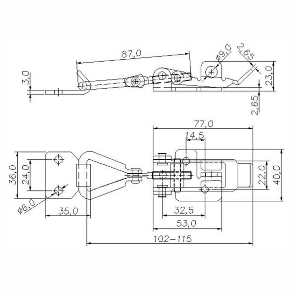 Imagem de Grampo Industrial Resistente Com Porta Cadeado E Regulagem 20 Mm