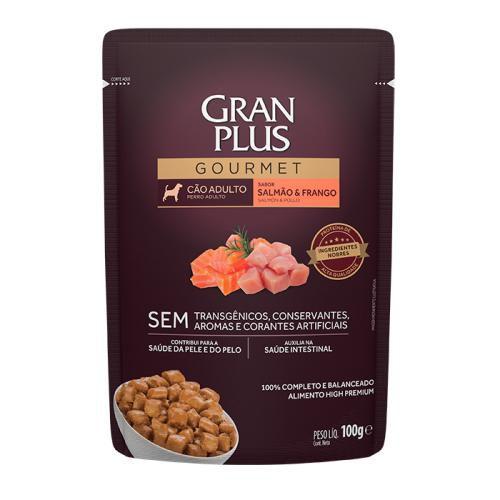 Imagem de Gran plus gourmet sachê cão adulto salmão & frango 100g