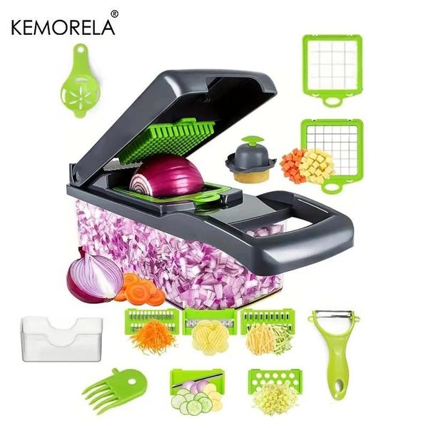 Imagem de Grande 14 16 Polegada Multifuncional Picador De Vegetais Cebola Slicer Dicer Com Alça Ferramenta