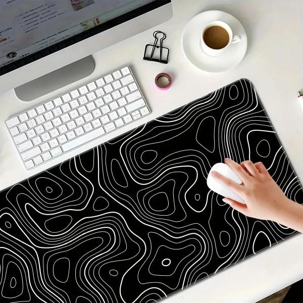 Imagem de Grande Antiderrapante Estendido Engrossado Linha Abstrata Mouse Pad Para Jogos Tapete De Mesa De