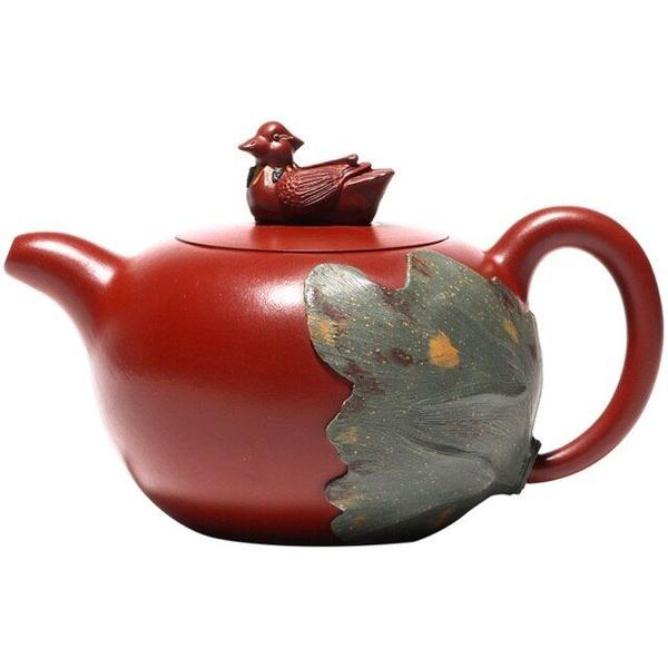 Imagem de Grande bule vermelho puro pote de argila pintado potes yuanyang criativo kung fu tea set teapot Bules