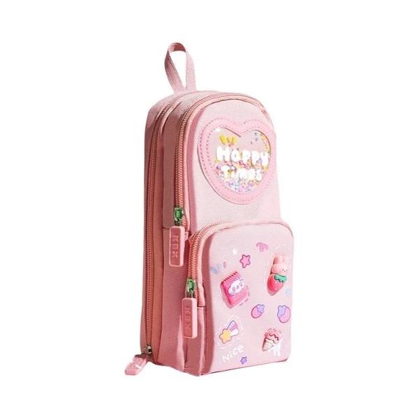 Imagem de Grande Capacidade Multi-camada Bonito Menina Mochila Lápis Caso Simples Saco De Papelaria